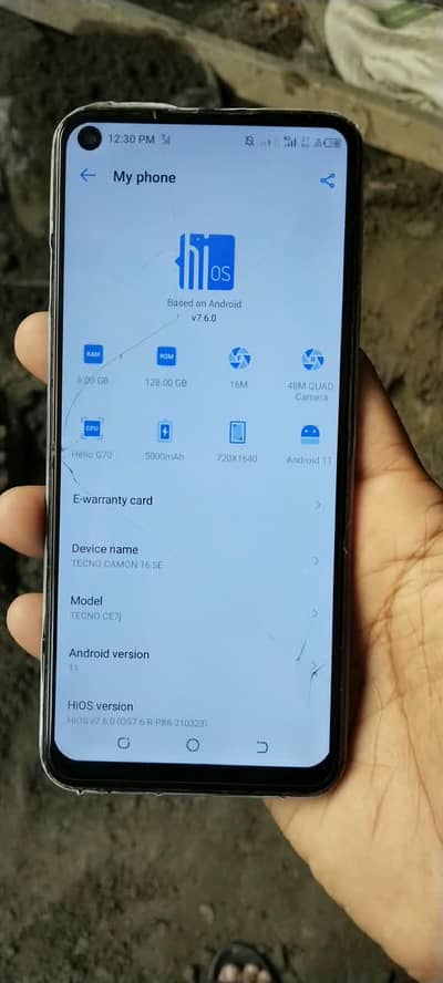 Tecno CAMON 16 SE. only phone 6/128  dual official pta proved h