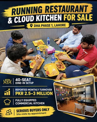 Running Restaurant & Cloud Kitchen for Sale — DHA Phase 1, Lahore