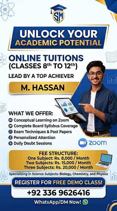 Online Tuitions (Classes 8th to 12th) - Science Subjects | Zoom
