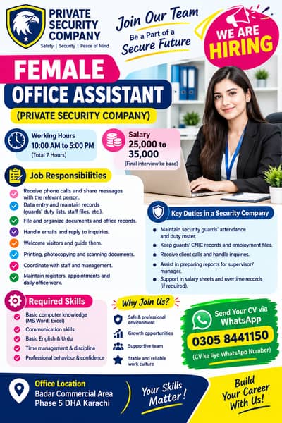 Female Office Assistant Required