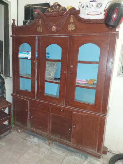 OLD dinning table, chairs, side table, center table and showcase