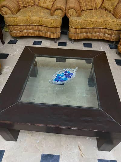 Central table alongwith 9 seater sofa set