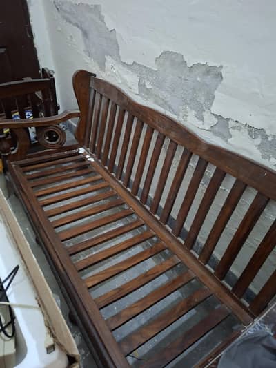 sofa wood for sale. double seat with one single sofa