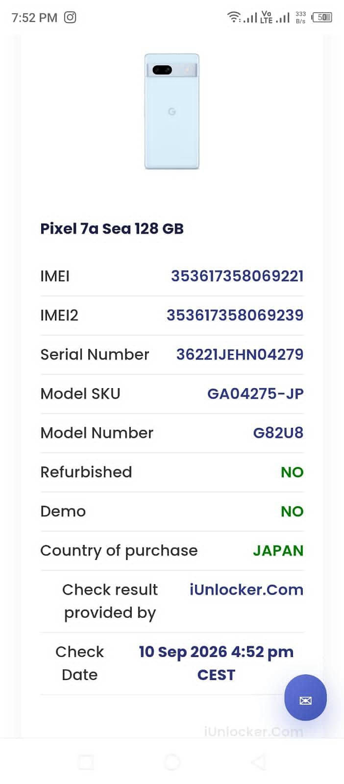 Google Pixel 7a 8
