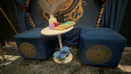 ottoman stools and coffee table