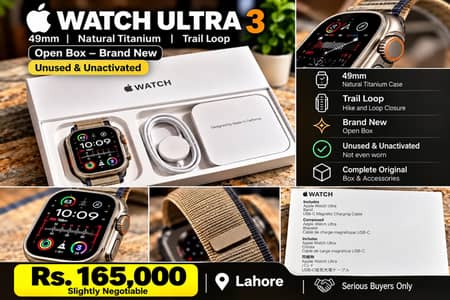 Apple Watch Ultra 3 49mm Natural Titanium – Brand New Open box