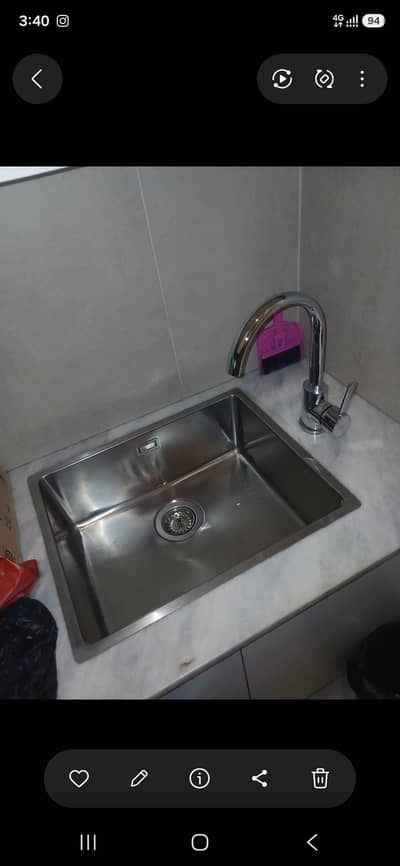 Kitchen Sink stainless with Mixer Tap Complete Set