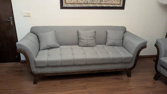 7 Seater Sofa Set with Center Table, Chair Set and Trollly