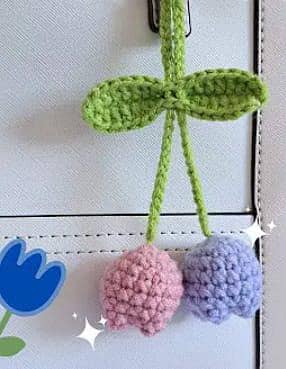 Tulip crochet Bag charms