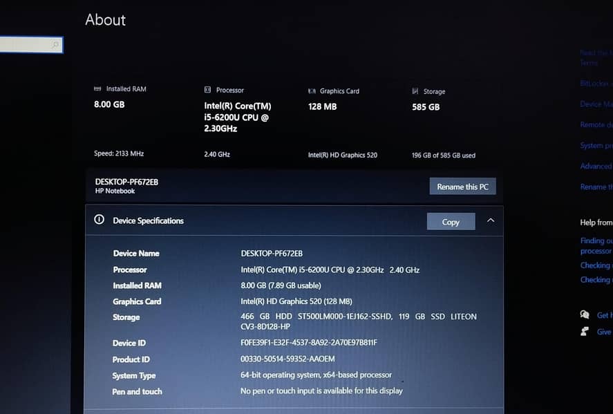 HP Core i5 6th Generation 1