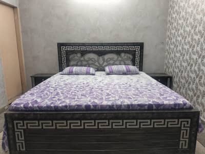 Double Bed with 2 Side Tables & Medicated Mattress for Sale