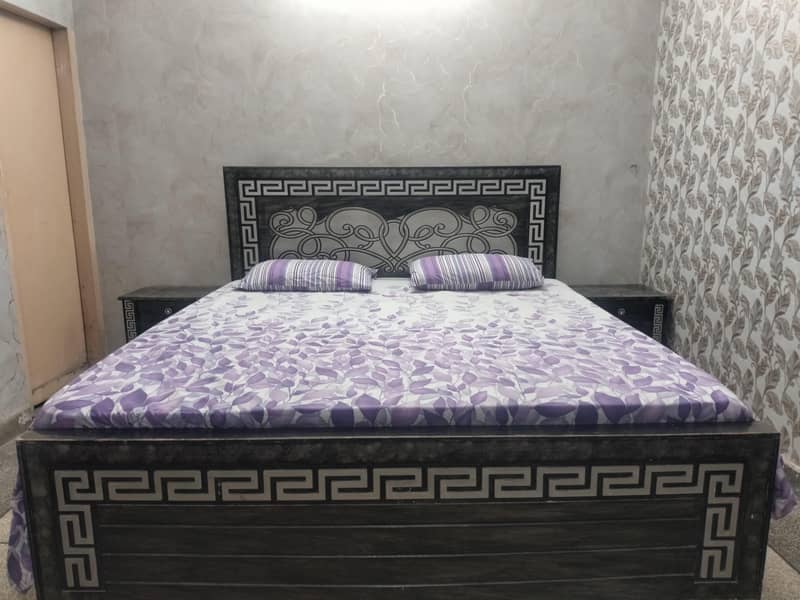 Double Bed with 2 Side Tables & Medicated Mattress for Sale 0