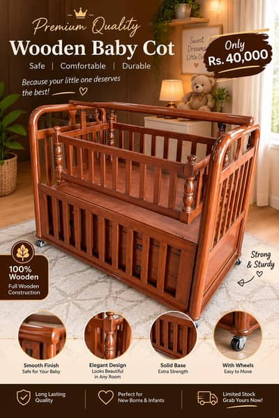 wooden baby cot|New born baby bed|baby nursery cot|premium baby cot