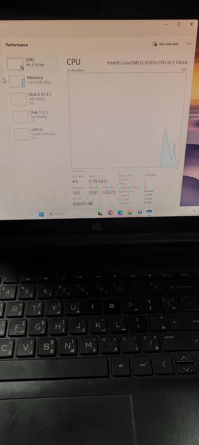 hp cor i3 8145u laptop