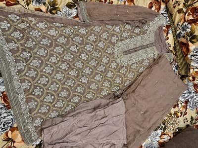 Small size Heavily embroidered shirt and trousers plus dupatta