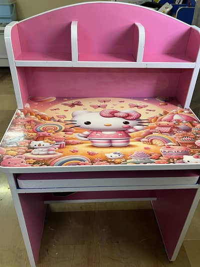 Kids Study Table and Chair Set – Pink Hello Kitty