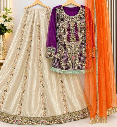 Embroidery Lehnga Kurti For sale