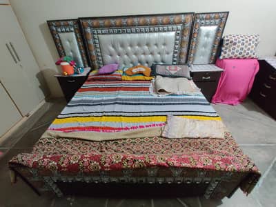 Double Bed with side tables and dressing table