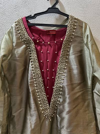 Zari tissue three piece suit