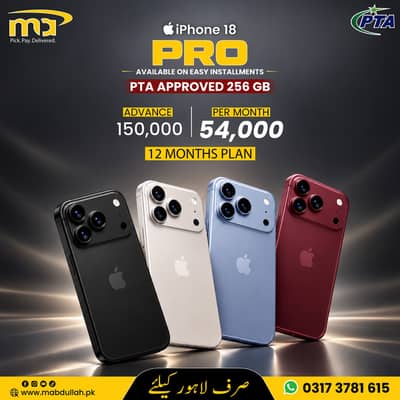 Apple iPhone 18 Pro Pta On Installments