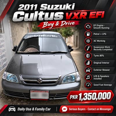Suzuki Cultus VXR EFI 2011 Petrol LPG AC Working Buy and Drive