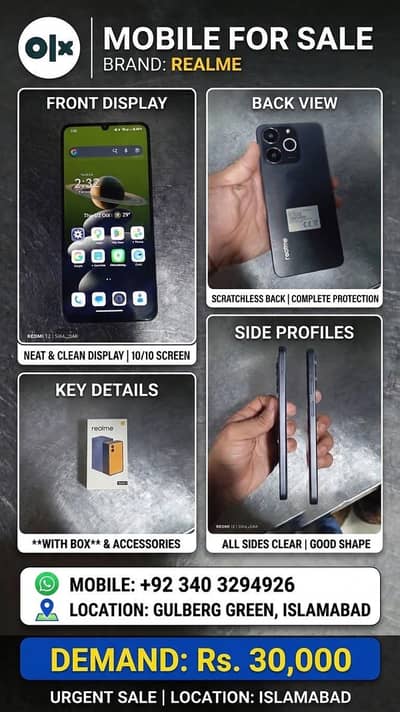 Realme Mobile For Sale – Good Condition With Original Box