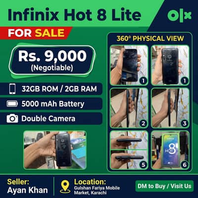 Infinix Hot 8 Lite Complete Original Box Ke Sath
