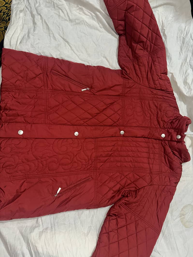 Maroon soft winter jacket 1