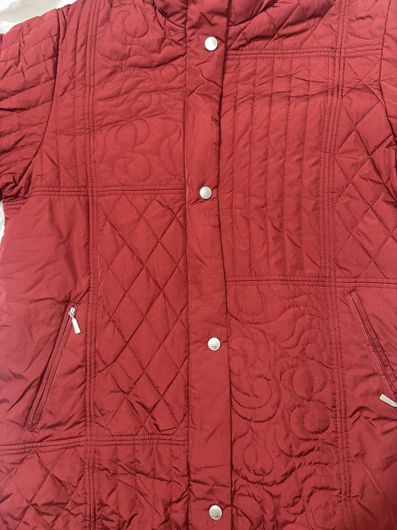 Maroon soft winter jacket 2