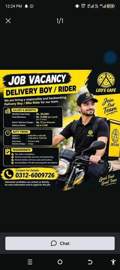 Delivery Boy Required / Riders Required / Rider Jobs / Jobs