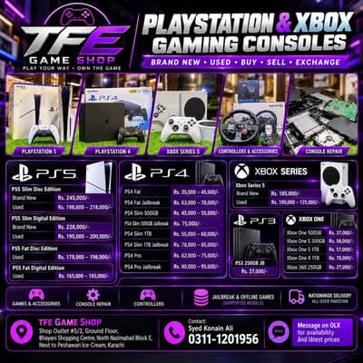 PS5 PS4 XBOX GAMING CONSOLES FOR SALE BRAND NEW AND USED BEST PRICES