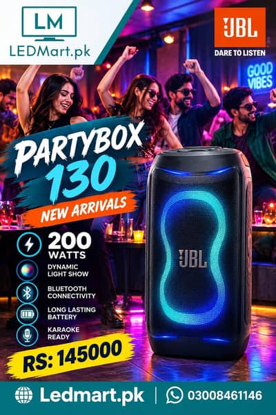 jBl partybox speaker 130 new arrived 200watts battery