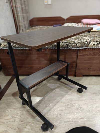 wooden table for laptop used