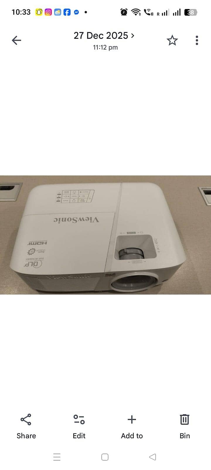 excellent condition view sonic projector 0
