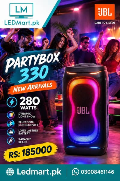 JBL PARTYBOX SPEAKER 330 280WATTS NEW ARRIVED BETTRY oprated