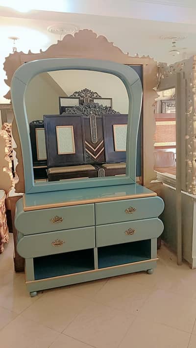 king size bed set wooden frame lasani carving  03013652373