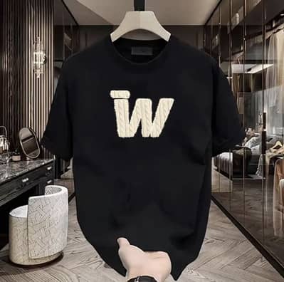 Black cotton W Graphic T-Shirt Men &Women Summer Casual