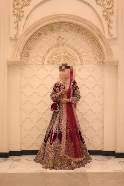 Velvet bridal dress