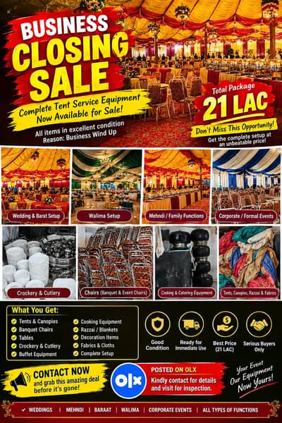 Complete Tent & Catering Setup for Sale – 300 Persons | Jhang |