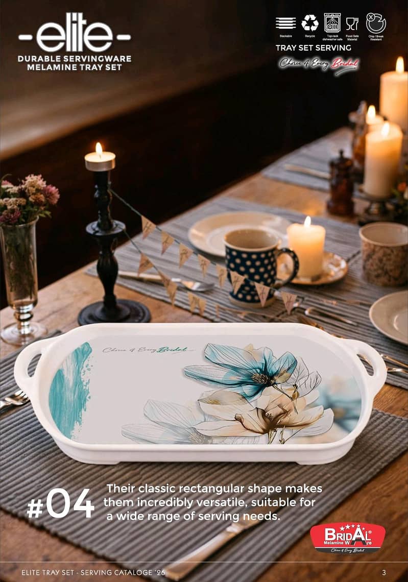 durable servingware melmine try set 4