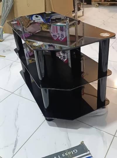 tempered glass and metal TV stand