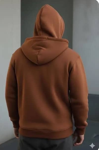 Brown Fleece Zipper Hoodie For Men Winter  Wears