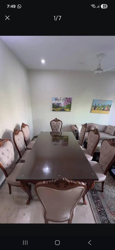 8 Seater Shisham Wooden Dining Table For Sale