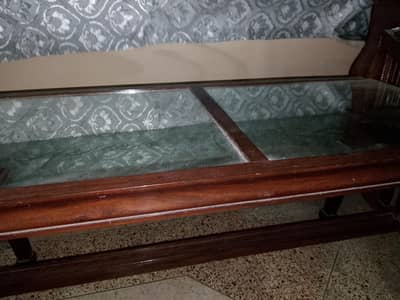 pure sheesham wood 6 seater dining table set with heavy glass & chairs