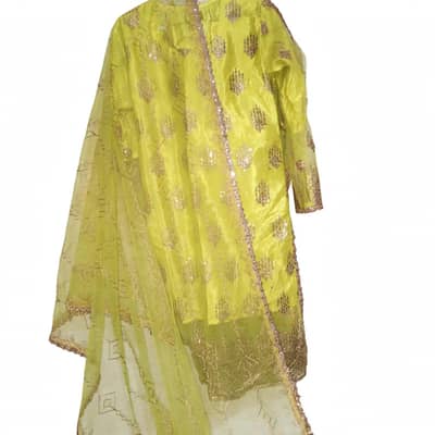 green net 3pc party wear