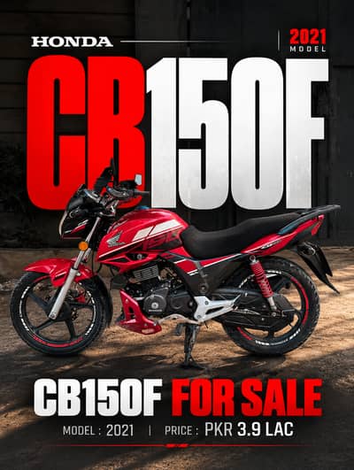 Honda CB 150F 2021 - Red - Excellent Condition - Karachi