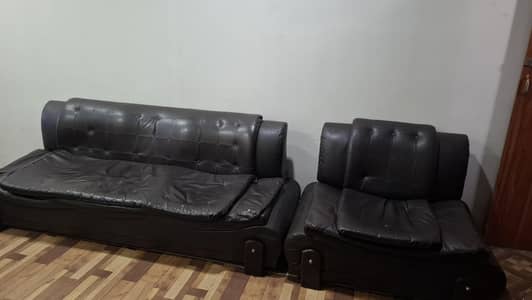 Black leather Sofa Set for sale
