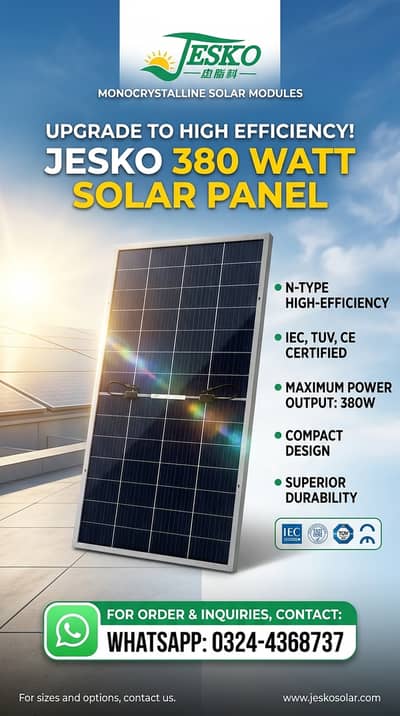 Jesko 380 watt Solar Panel price in pakistan