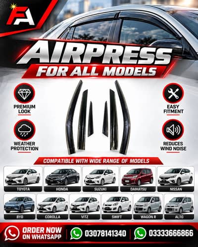 Premium Air Press / Window Visors for All Car Models – Easy Fitment