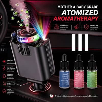 5in 1 car charger with starlight